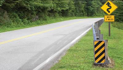 a flat terminal end used as the end of highway guardrails