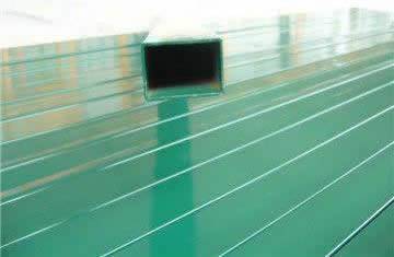green PVC coated rectangular box beam guardrails