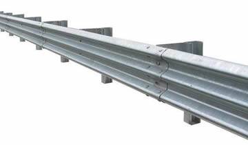 straight galvanized thrie beam guardrail